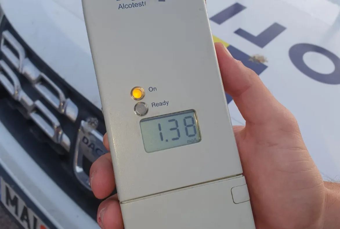 Pericol public pe străzile din Mihai Viteazu: prins cu o alcoolemie de peste 1,3 la mie