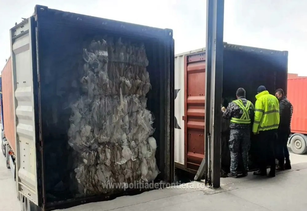 VIDEO 38 de tone de deşeuri plastice, descoperite în Portul Constanța. Două containere se întorc în Marea Britanie