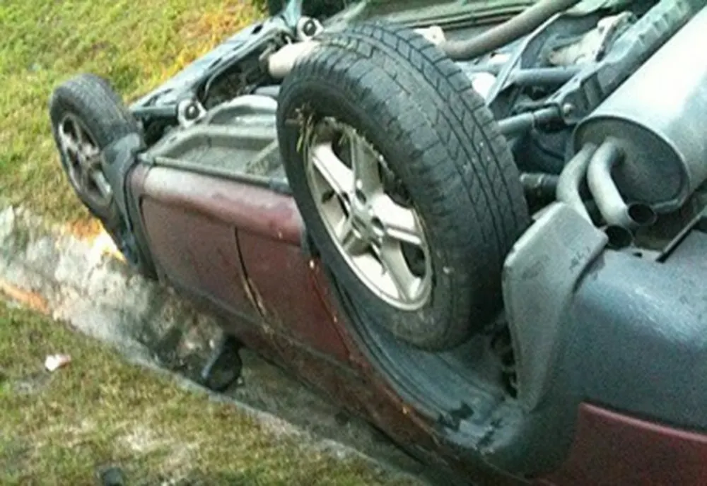 Autoturism răsturnat la Murfatlar