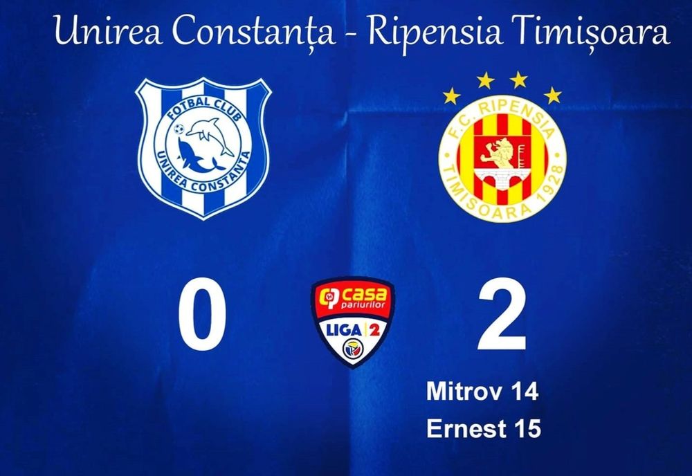  Unirea Constanța, învinsă acasă de Ripensia Timișoara  