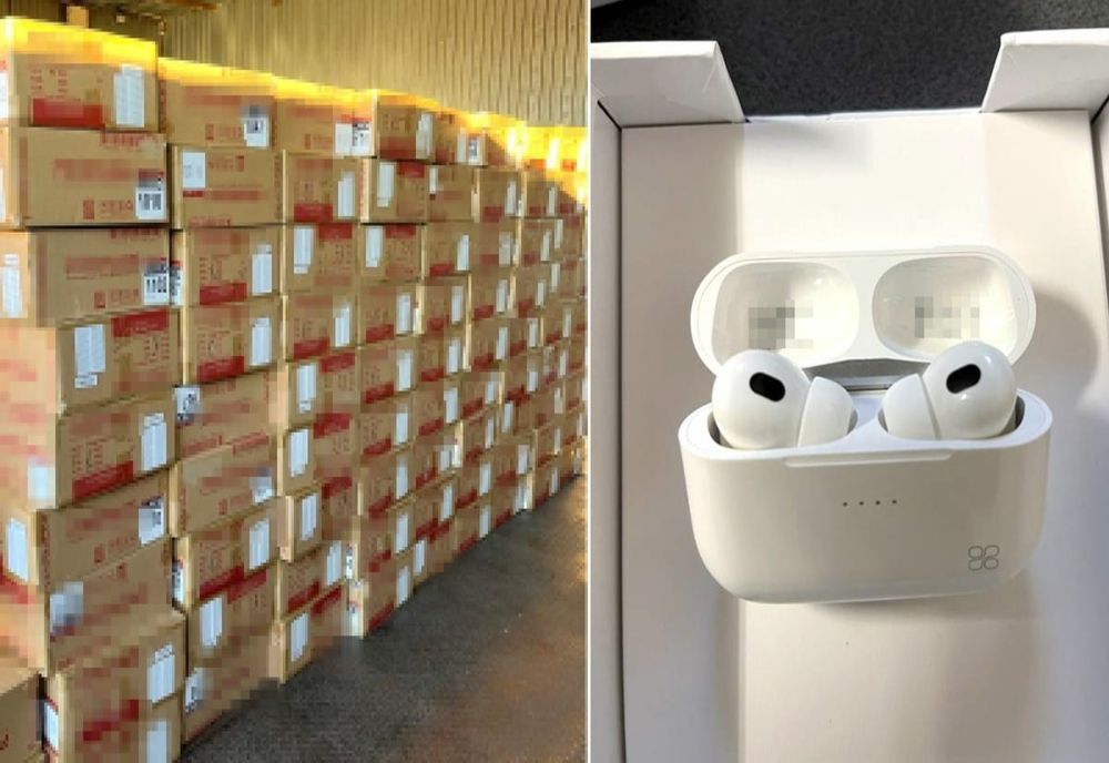 FOTO Căști audio contrafăcute, depistate într-un container în Portul Constanța 