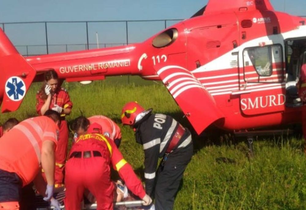 Accident teribil cu o victimă încarcerată la Hârșova. Intervine elicopterul SMURD