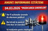 Exercițiul național „Miercurea sirenelor”, pe 4 martie