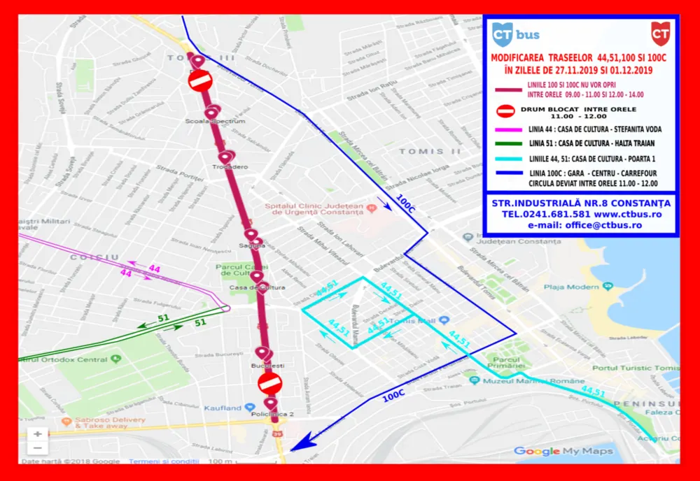Ziua Națională în Constanța: modificări de trasee în transportul în comun