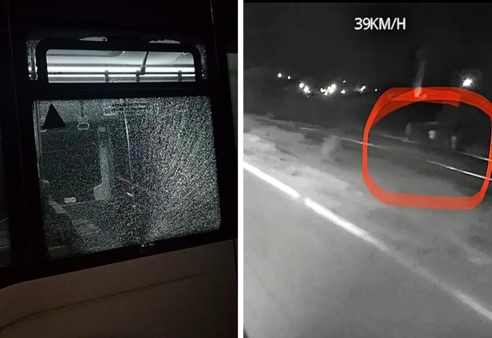 Autobuz atacat cu pietre de teribiliști