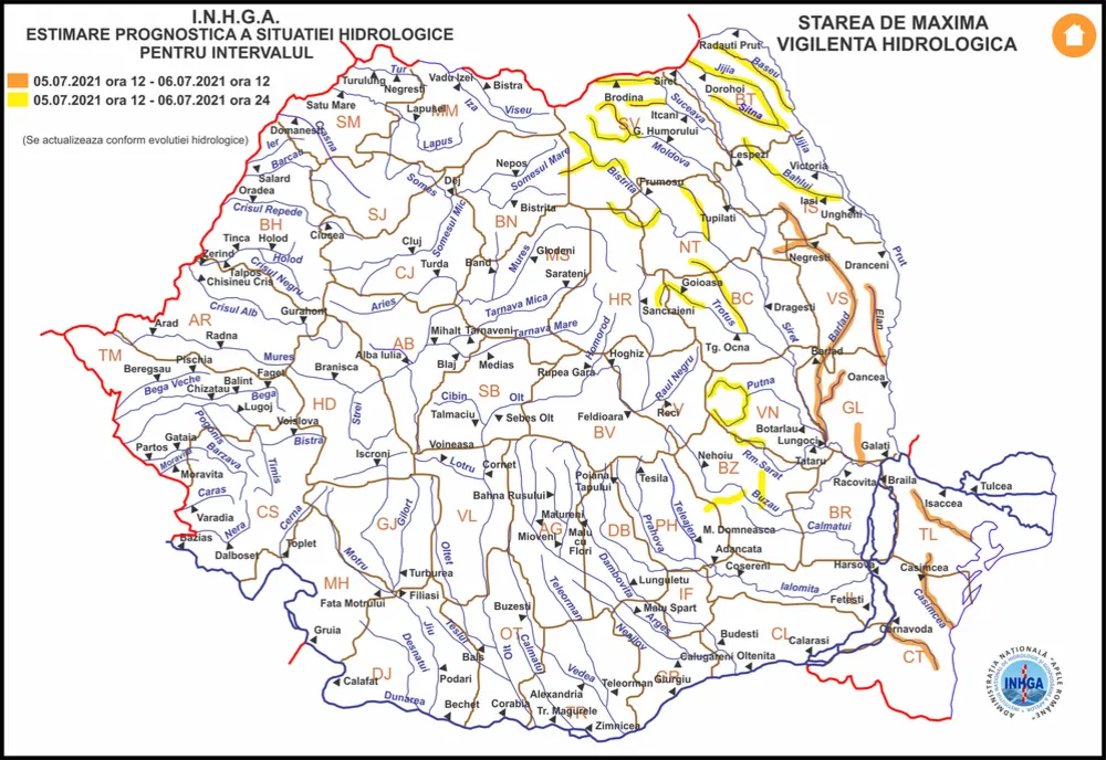 Risc de inundații pe râurile din Dobrogea