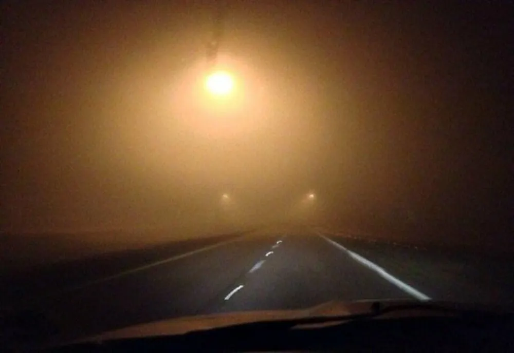 Oi spulberate de o mașină pe DN22. Trafic îngreunat din cauza ceții