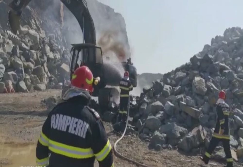 VIDEO| Incendiu la cariera Sibioara