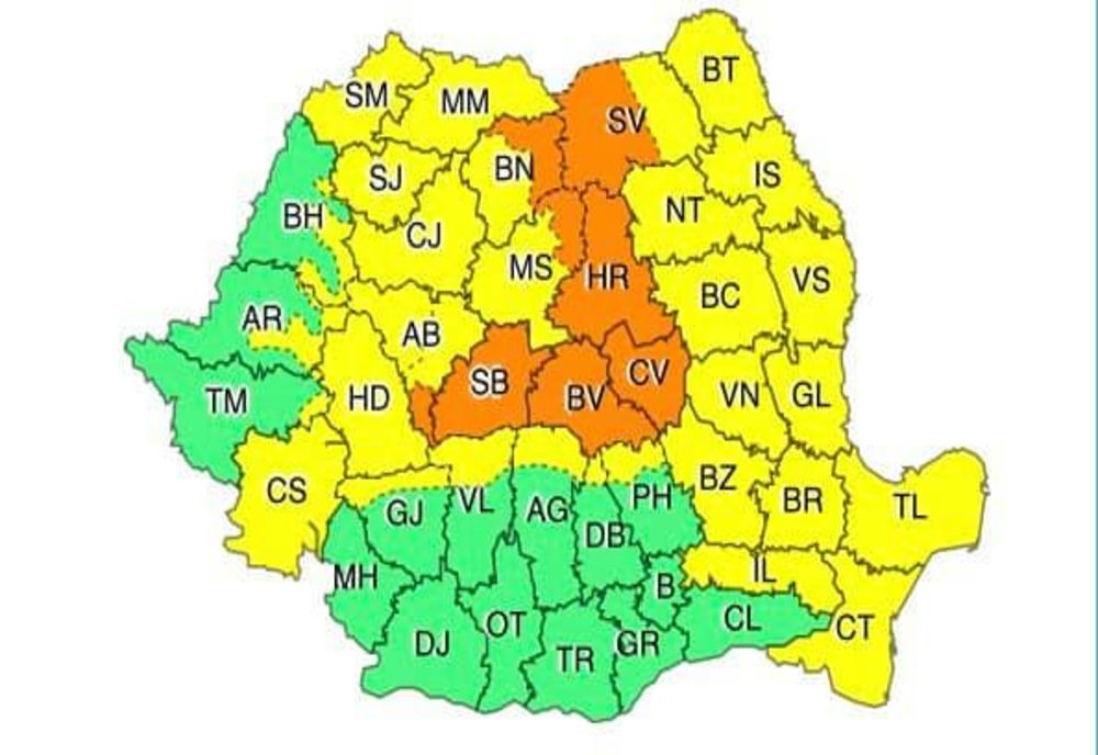 Avertizare ANM: COD GALBEN