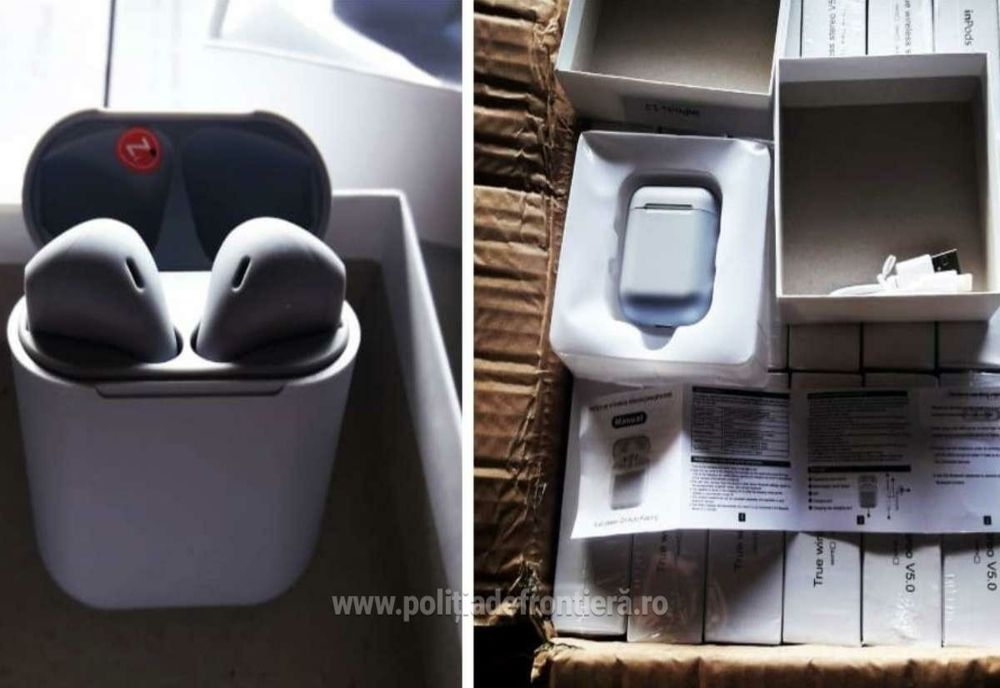 FOTO Căști și parfumuri contrafăcute de peste 1 milion de lei, descoperite într-un container în Portul Constanța