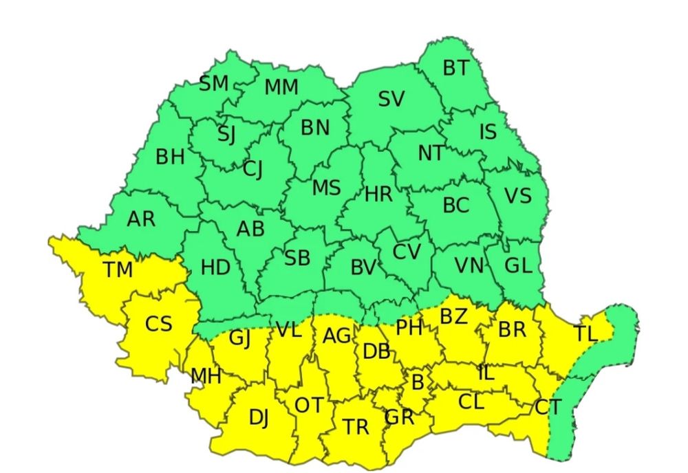 Cod galben de caniculă în București și 18 județe
