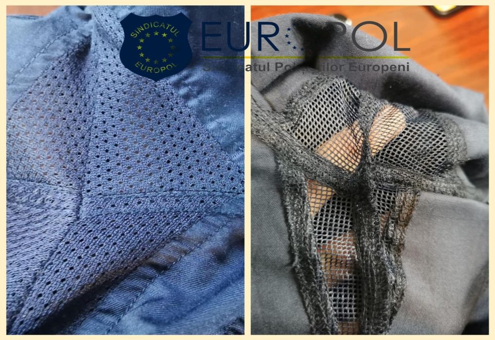 FOTO Scandal uriaș cu noile cămăși ale polițiștilor. Ce li s-a arătat și ce au primit: plasă de țânțari la subraț