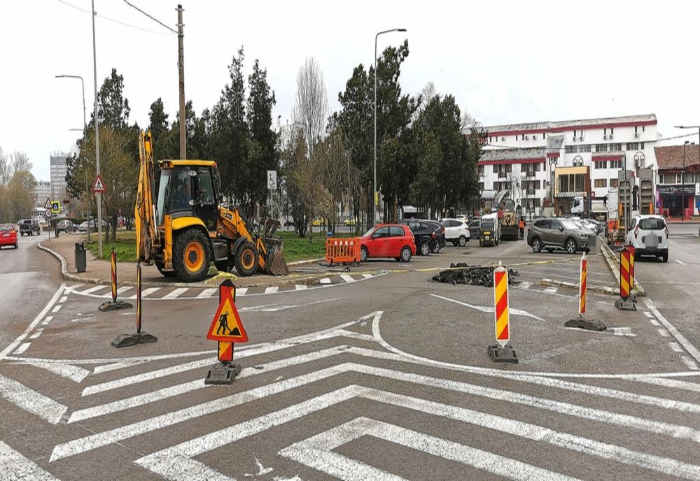 Sens giratoriu nou, la intrarea în stațiunea Mamaia