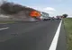   VIDEO| TIR în flăcări pe DN22C,  trafic blocat 
