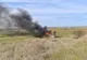 Un autoturism a cazut de pe dig și a luat foc