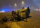 VIDEO Mașină răsturnată la ieșire de pe Autostrada A4