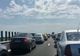 Coloană de mașini pe A2, la stația de la Fetești